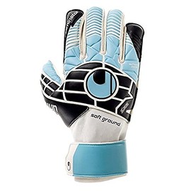 uhlsport Eliminator Soft Rf Men's Goalkeeper Gloves, Men, 101103101, schwarz/eisblau/Weiß, 9.5