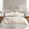 HouseMila King Headboard,Upholstered Unique Modern Wave Shaped Wall Mount Bed