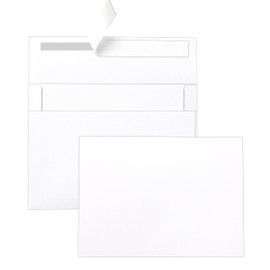 Silunkia 100 Packs White Single Panel Blank Note Cards and Envelopes 5 x 7 Flat Cardstock and A7 Envelopes Self Seal for Wedding Invitations, Party, DIY Greeting Cards, Graduations, Baby Shower