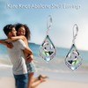 Celtic Earrings 925 Sterling Silver Moonstone Abalone Teardrop Dangle Earrings