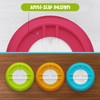 Kids Porcelain Plates with Anti-Slip Silicone Sleeves | Microwave &