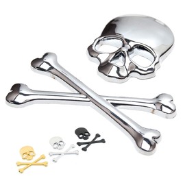 GoodsLand GD-DKST-BK Sticker, 3 Colors, Skull, Stylish, Decal, Car Seal, Skull Emblem, Plating,