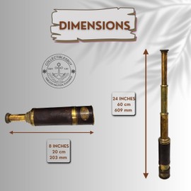 Antique Brass Leather Telescope Kelvin & Hughes London 1917 Spyglass Vintage Nautical Handheld Scope with Wooden Box Pirate Decor & Collectible Gift