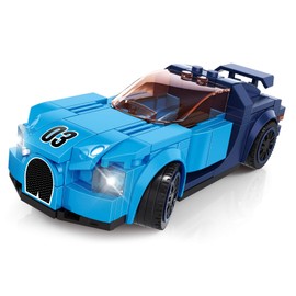 WANGE Super Champions Competition Sports Car Building Game with Blocks Blue/Light Blue
