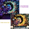 Serborlur Blacklight Sun and Moon Tapestry UV Reactive Psychedelic Floral
