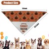 1 PCS Thanksgiving Dog Bandanas, Beige Turkey Taster Reversible Dog