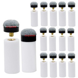 Ltvystore 13mm Soft Grey Cue Tips Billiard Replacement Screw-on Tips with White Pool Cue Stick Ferrules, Durable Professional Snooker Cue Replacement Parts Stick Repair Tool Set, Pack of 30 (13mm)
