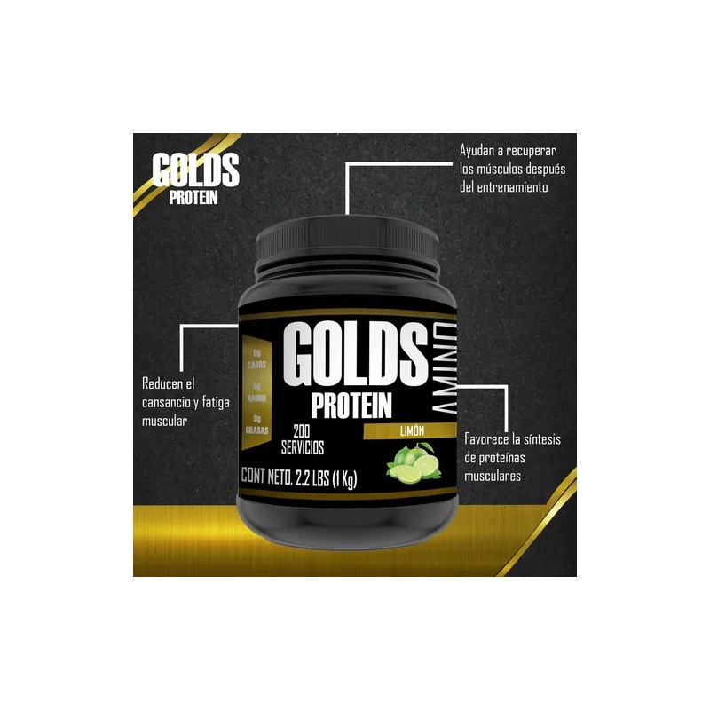 Suplemento Aminoácidos Golds Protein 1kg En Polvo 200servis