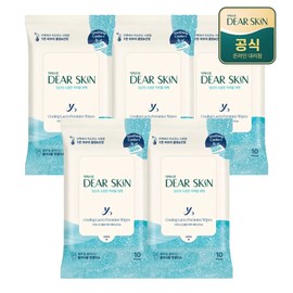 Deerskin Cooling Lacto Feminine Feminine Cleaning Tissue 10 sheets x 5 packs / 디어스킨 쿨링 락토 페미닌 여성청결티슈 10매 x 5팩