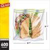 Glad Zipper Food Storage Plastic Bags - Sandwich - 100