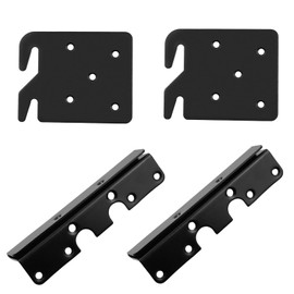 Chinflly Wood Bed Rail Hook Plates+Brackets,Heavy Duty Bed Rail Fittings with Screws for Connecting Wood and Headboards,Bed Frame Brackets Replacement Bed Parts,1 Sets, Black