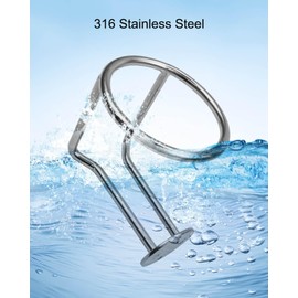 Boat Ring Cup Holder，316 Grade Stainless Steel Ringlike Water Drink Holder，Marine Cup Holders Mount Large Metal Outdoor Boat Cup Holders for Drinks