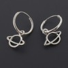Touch Jewellery 925 Sterling Silver Hoop Earrings with Dangling Planet