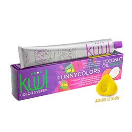 KÜÜL - Color System Funny Colors Tinte Semipermanente Tono Amarillo Neón 90 ml, Aceite de Coco, Filtro UV y Colágeno, Prolonga su Intensidad, Aporta H
