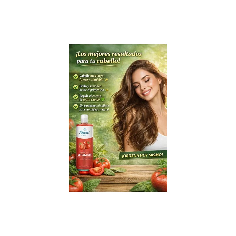 Shampoo De Jitomate 530ml Nutricion Capilar Shelo Nabel