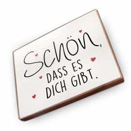 Fridge Magnets Beech Wood with Sayings (Schön DASS es Dich gibt)