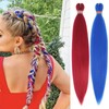 RUN SHUI Rose Red+Blue Pre stretched Braiding Hair 2 Packs