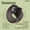 RUNATURE Microlink Hair Extensions Human Hair Ombre Black to Silver