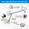 PDPBath Brass 16 Inch Shower Head Extension Arm, Upgrade Flexible