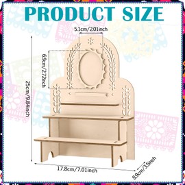 Weysat Dia De Los Muertos Decorations Dia De Los Muertos Ofrenda Altar Kit Wooden Day of The Dead Shadow Box Remembrance Picture Photo Frame for Day of The Dead Ofrenda Party Altar Supplies