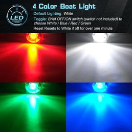 UCINNOVATE 8x LED Round Boat Lights, Navigation Light, Courtesy Lights, 4-Color Boat Interior Lights, 12V Boats Transom Light for Yacht, Pontoon Boating, Sailboat, Kayak (Red/Green/Blue/White)