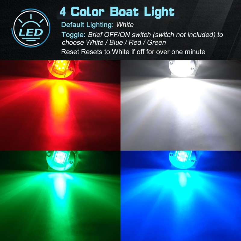 UCINNOVATE 8x LED Round Boat Lights, Navigation Light, Courtesy Lights,
