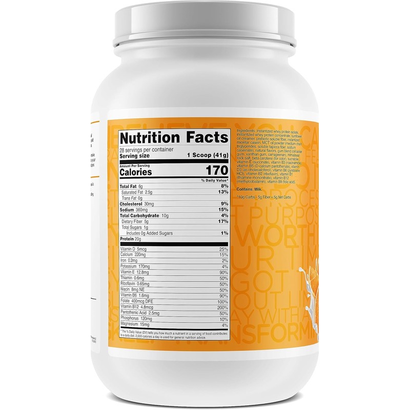 TransformHQ Meal Replacement Shake Powder 28 Servings (Orange Cream) -