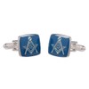 Masonic Cufflinks for Men - Freemason Blue Square & Compass
