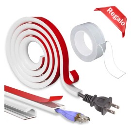 Organizador Y Protector De Cables 10m Blanco+nano Glue 3m