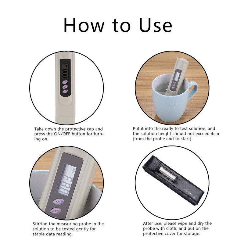 Water Quality Tester Digital TDS Dissolved Solids Meter with High