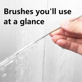 Rotema Straw Cleaning Brush, Everyday Household Straw Cleaner, Stainless Steel Straw Brush, Extra Long Straw Cleaning Brush, Straw Brush for Cleaning Straws(Pack of 10, 10inch)