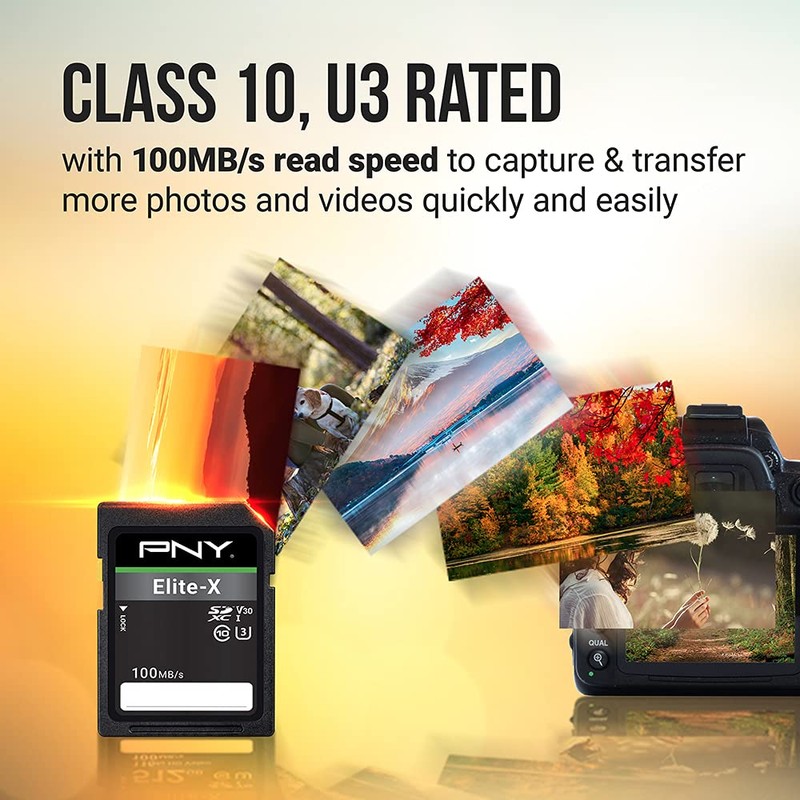 PNY 512GB Elite-X Class 10 U3 V30 SDXC Flash Memory