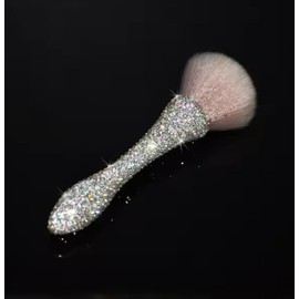 TISHAA Bling Dazzling Rhinestone Powder Foundation Blush Synthetic Professional Makeup Brush (Short White)