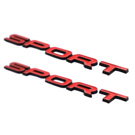 Sport Emblem 3D Metal Badge Car Side Fender Rear Trunk Car Sticker Decal for Dodge Hon da Ni ssan Kia Chevy R Ange R Over (Red-Black)