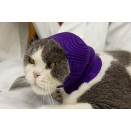 DDFS Cat Ear Wrap Cat Snood Noise Cancelling Headphones Neck Gaiter Ear Covers for Cats Purple S