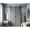 trust4care 3-3/4" Matte Black Rotating Barn Door Pull Handle, Flush