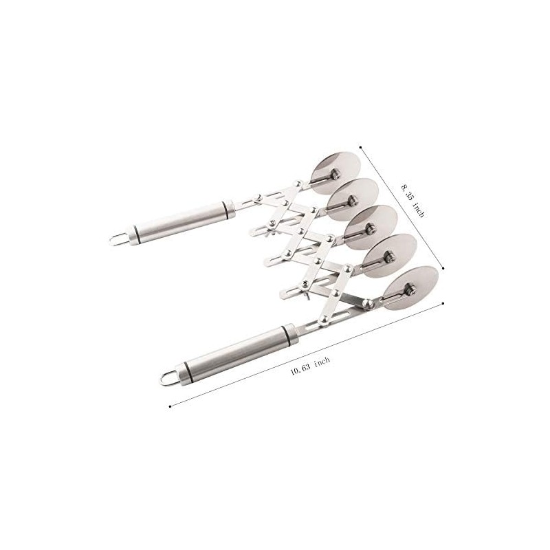 5 Wheel Pastry Cutter with Handle set of 2 Stainless