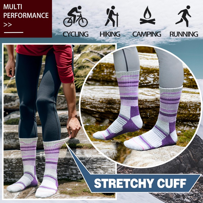 Anlisim Merino Wool Hiking Socks for Women Thermal Winter Warm