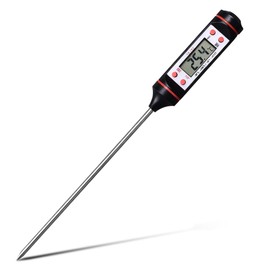 AFIODA Digital Kitchen Thermometer for Cooking, Instant Read, Accurate ℉/℃, Waterproof, Long Probe for BBQ, Grill, Candy, Meat, Turkey, Water