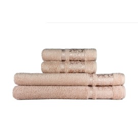 Turkish Bamboo Luxury Towel Set of 4 in Gift Box. (Diamond)