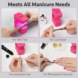 GAOY GAOY Mini UV Light for Gel Nails, Small Curing Light with 2 Timers, U-Shaped LED Nail Lamp for Fast Curing, Rosy