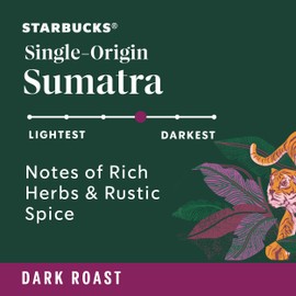 Starbucks K-Cup Coffee Pods, Dark Roast Coffee, Sumatra, 100% Arabica, 1 box (10 pods)