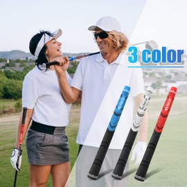 Mile High Life Golf Grips | 3 Pack Golf Grips Bundle | Non-slip Golf Club Grips | Multi-Compound Rubber Golf Grip for Men, Women (3 Pieces Blue,Jumbo)