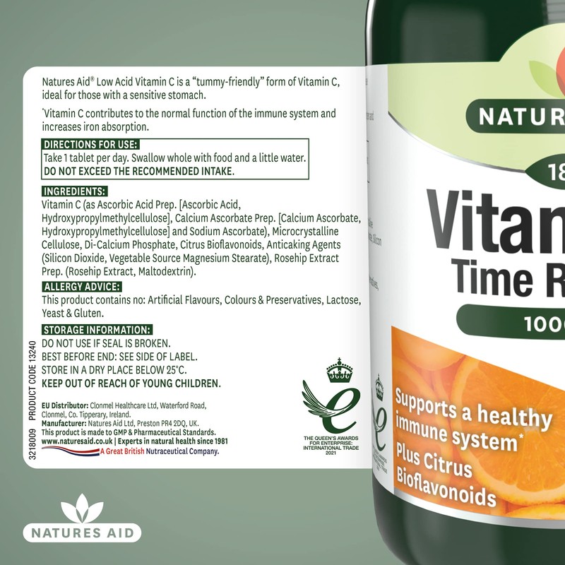 Natures Aid | Vitamin C - 1000Mg Low Acid 180
