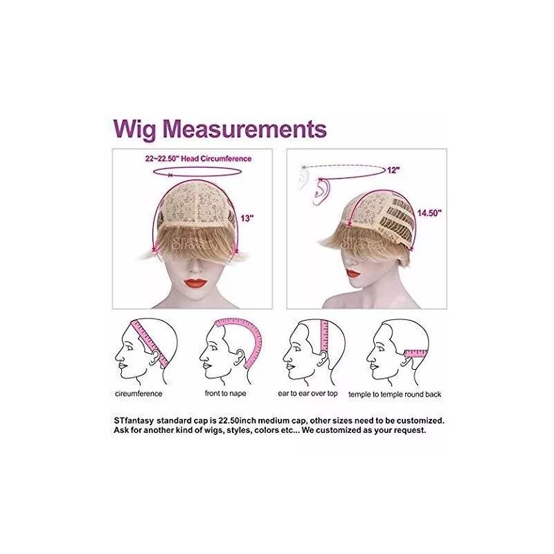 Stfantasy Peluca Rubio Claro Rizado Con Fleco Stfantasy