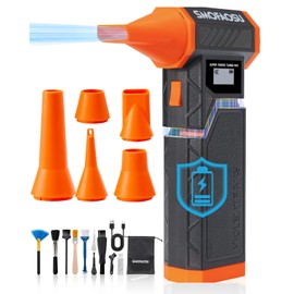 Compressed Air Duster, 300000RPM Jet Fan Electric Air Blower, Cordless Rechargeable 8000mAh Mini Duster with Removable Battery, 4-Speed Adjustable for Detailing, Car, Computer, Electronics Cleaning