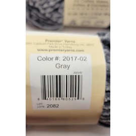 NB Premier Just Chenille Yarn Baby Soft 4 Skeins (65 Yards Each) Gray Crafts Knitting Crocheting Baby Blankets Sweaters Warm