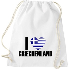 Gym Bag Gym Bag I Love Greece Country Countries, white