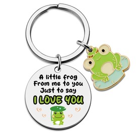 Frog Gifts for Women Men I Love You Gifts for Her Him Cute I Miss You Gift for Him Her Frog Lovers Girlfriend Boyfriend Couples Long Distance Anniversary I Love You Gift Keychains