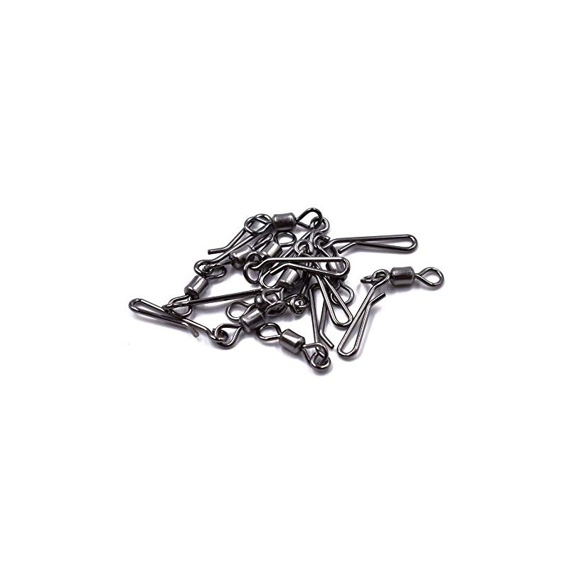 100Pcs Fishing Rolling Swivels Hanging Snaps Size 2#~10# Fishing Swivels